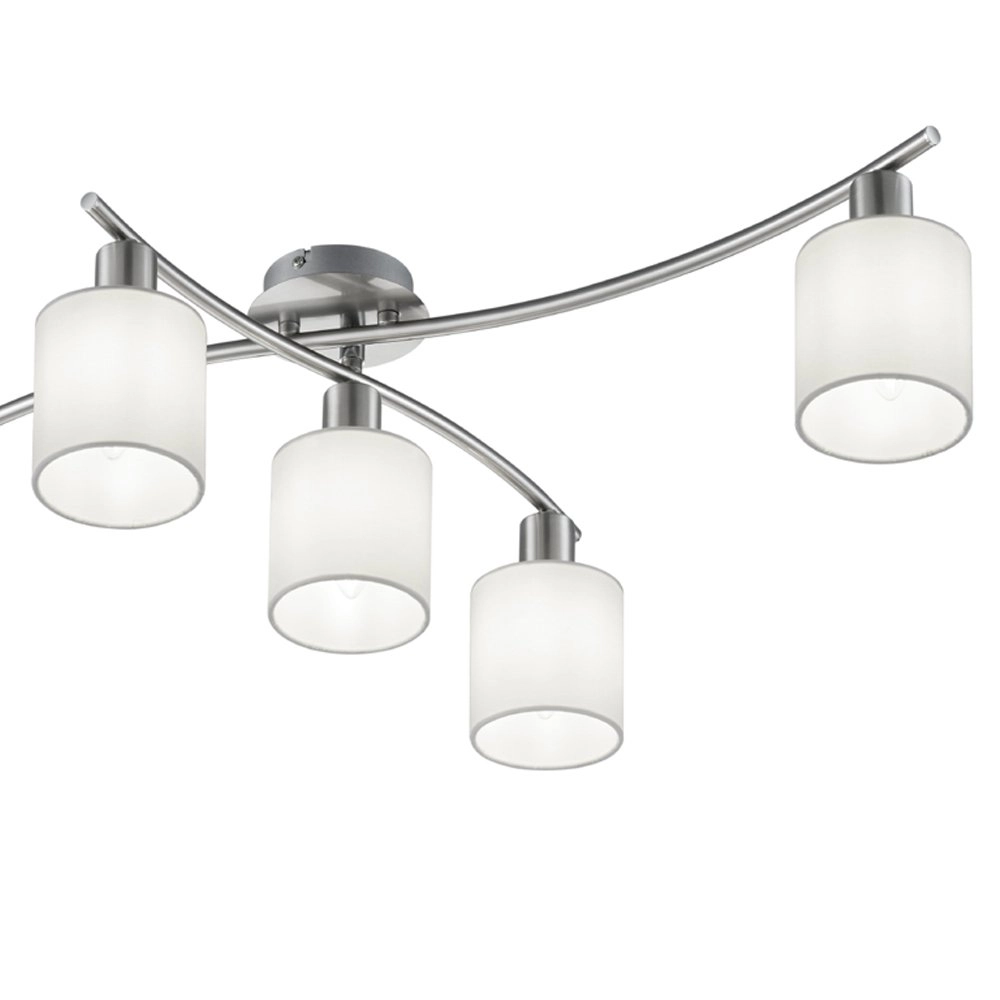 Plafondlamp Garda 5-lichts nikkel mat met wit Trio 4017807349214