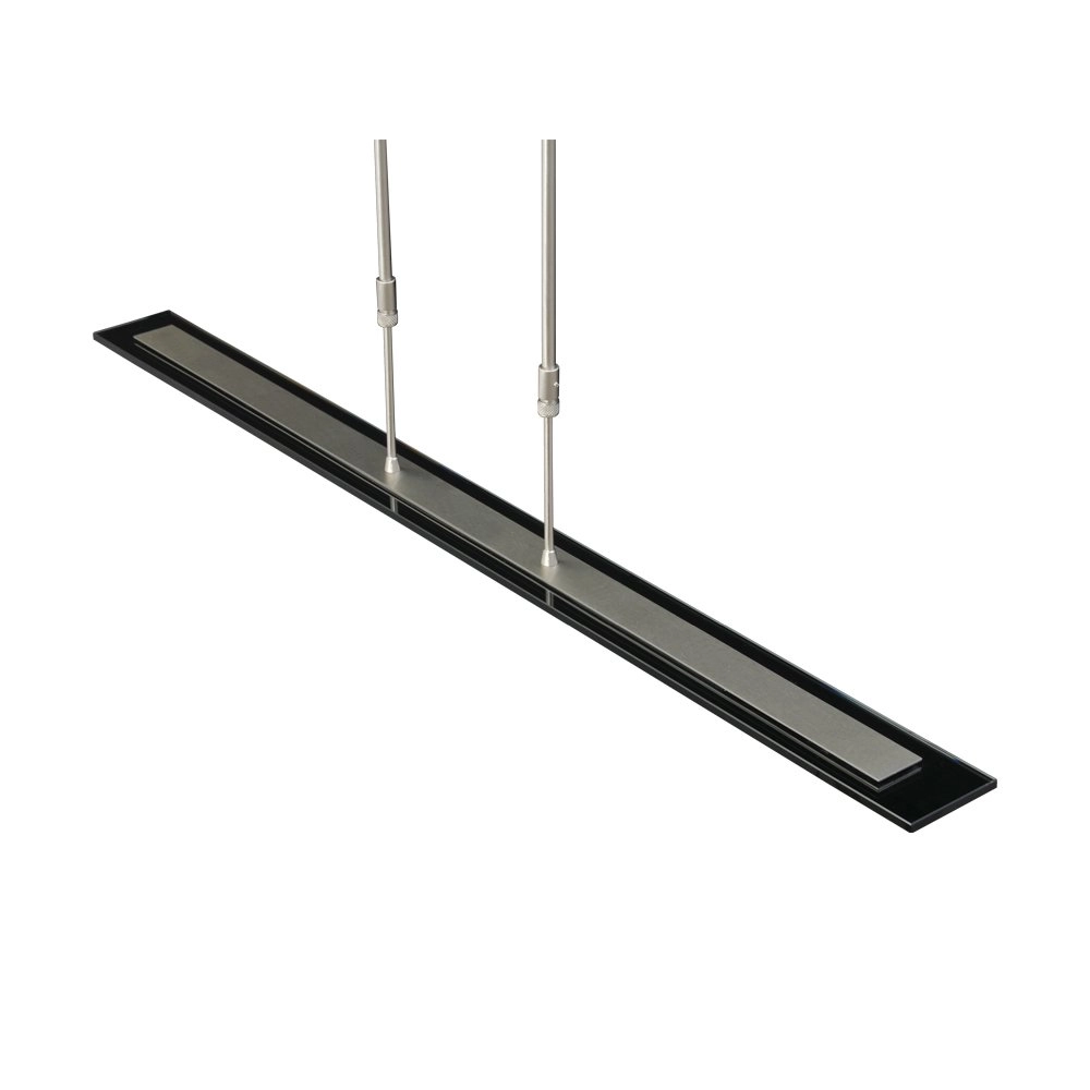 Hanglamp eettafel - kantoor Vigo 100cm nikkel met zwart Hanglamp eettafel - kantoor Vigo 100cm nikkel met zwart