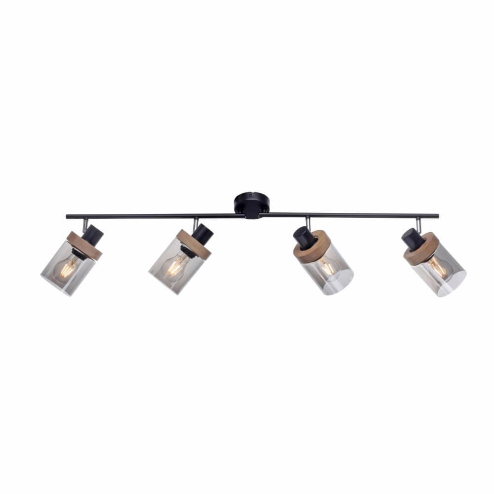 Plafondlamp Pasqual 4-lichts zwart Just Light 4043689986124