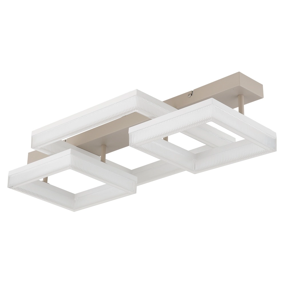 Moderne plafondlamp Zara zand bruin vierkant 66cm Globo 9007371567089