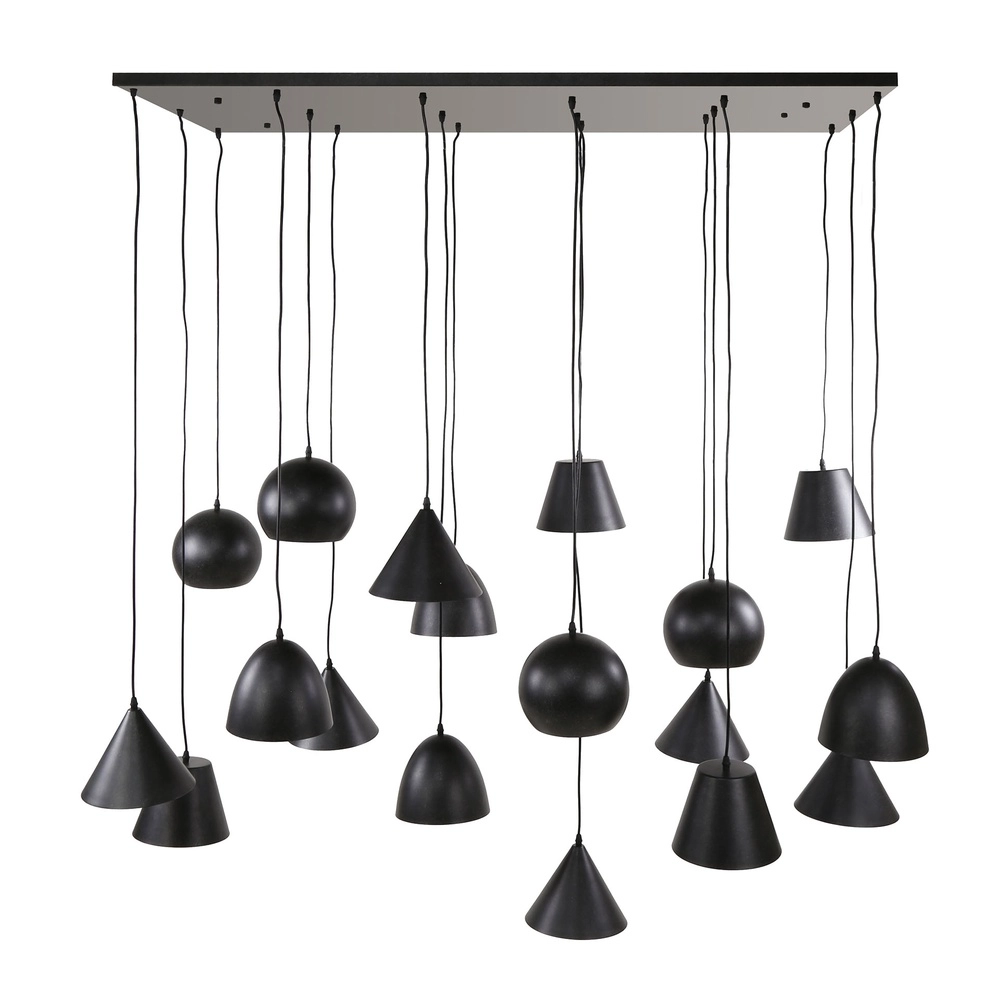 XXL hanglamp Metal 18-lichts - zwart Lyora 8716803512313