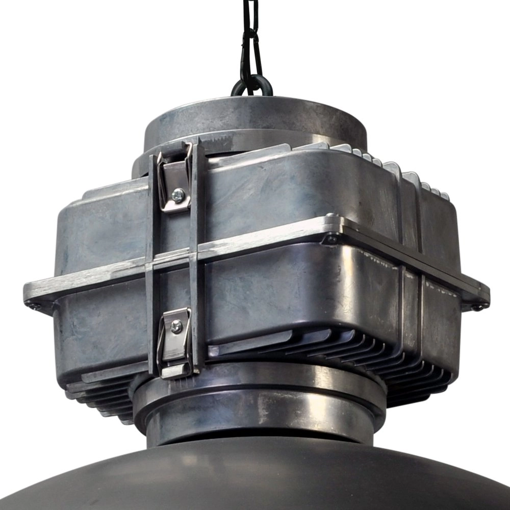 Stoere industrie hanglamp Industria Gold 80 zwart met oudgoud Masterlight 8718121117409