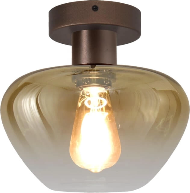 Plafondlamp Genua bruin met goud glas Ø 24cm
