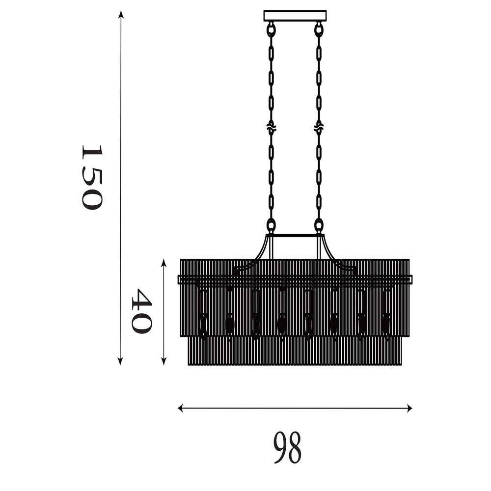 Hanglamp Lara goud met helder glas ovaal Searchlight 5053423301464