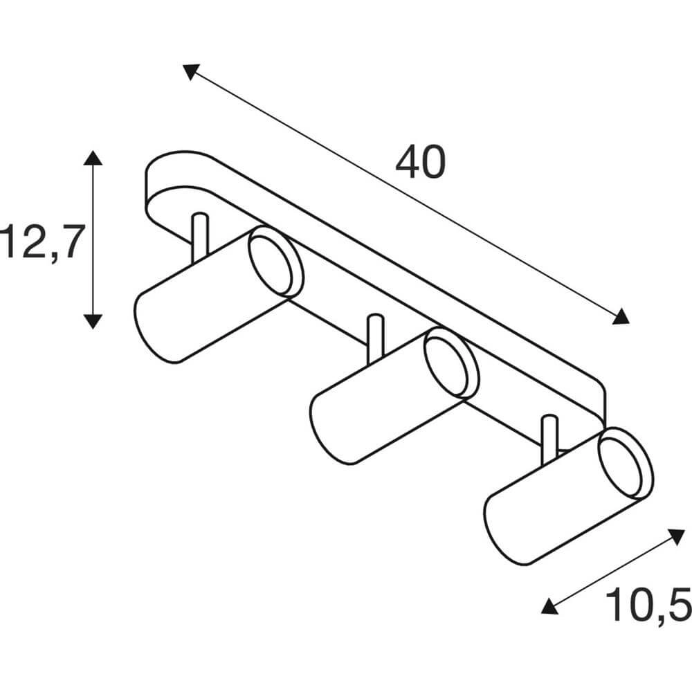 Opbouwspot Noblo zwart 3-lichts instelbaar SLV 4024163300421