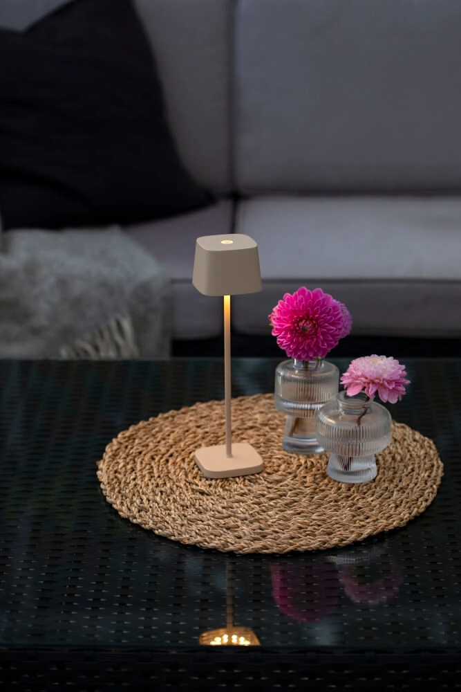 Oplaadbare tafellamp Capri mini zand bruin KonstSmide 7318307829334