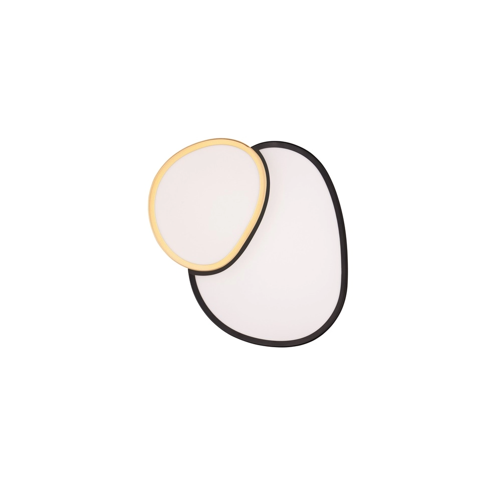 Organische plafonniere Rise 43,5cm zwart met goud Trio 4017807600599