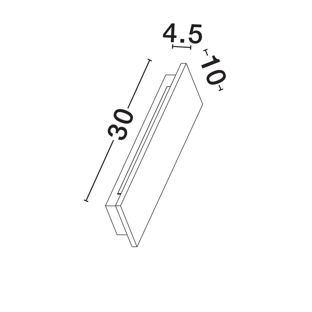 Wandlamp Luna rechthoek 20cm Lyora 5212017454607