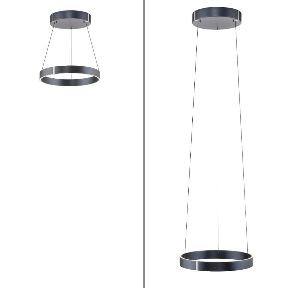 Ronde hanglamp Pure E-Clipse grijs Ø 50cm Paul Neuhaus 4012248372319