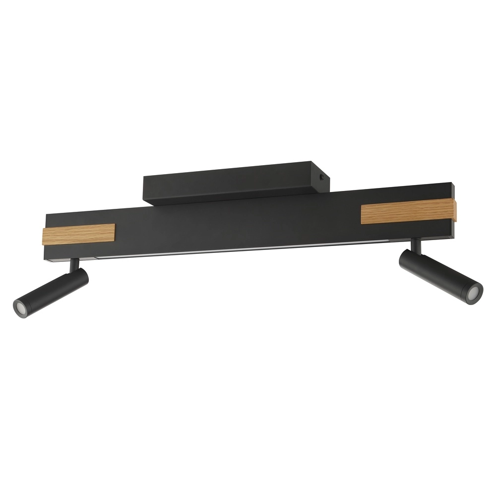 Design plafondlamp Streamline zwart met hout Brilliant 4004353463617