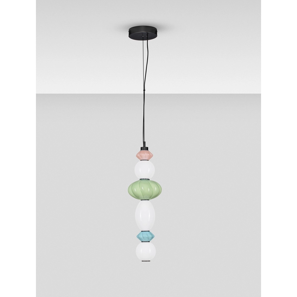 Hanglamp Oneta roze - wit - groen - blauw Lyora 5212017473936