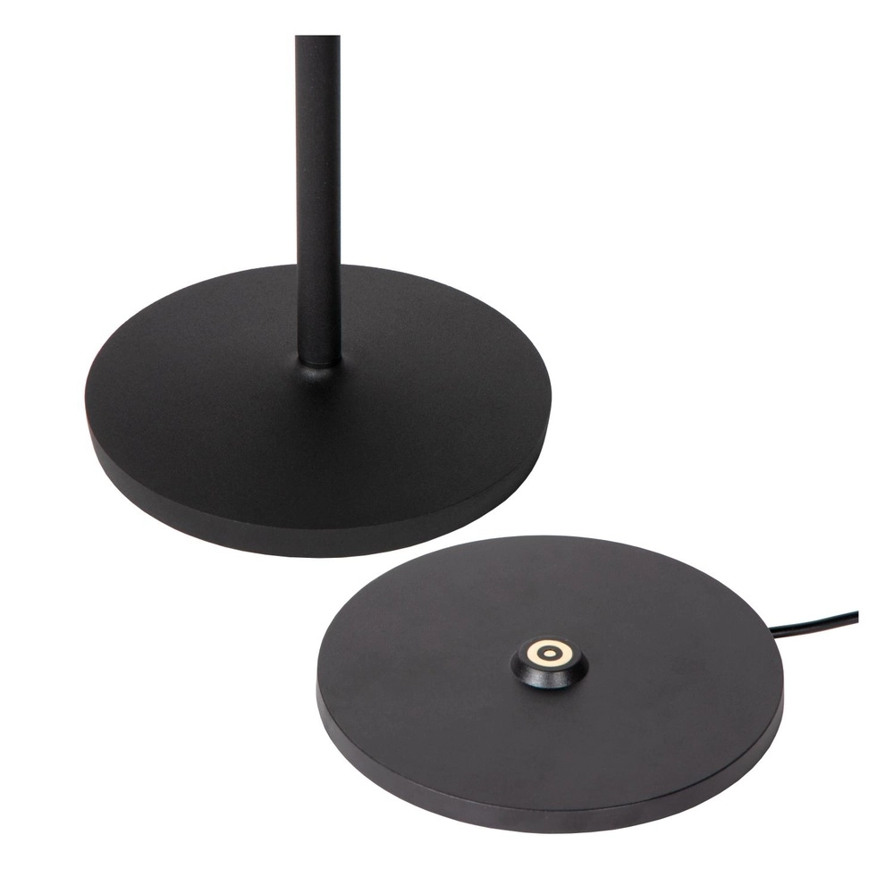 Oplaadbare tafellamp Justine zwart met oplaadstation Lucide 5411212272171