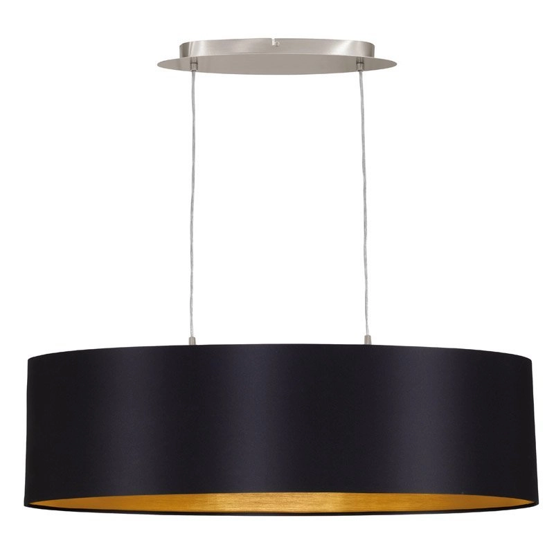Landelijke hanglamp Maserlo 78cm zwart met goud Landelijke hanglamp Maserlo 78cm zwart met goud