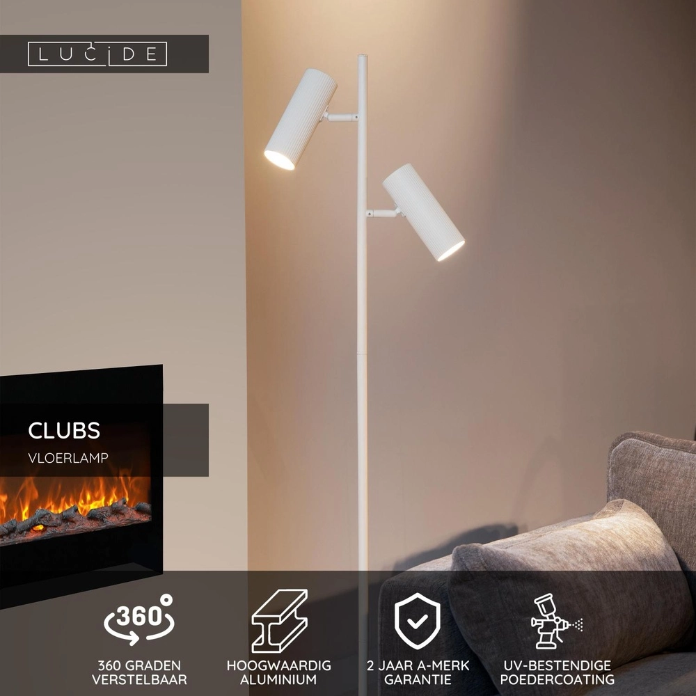 Vloerlamp Clubs wit Lucide 5411212093479