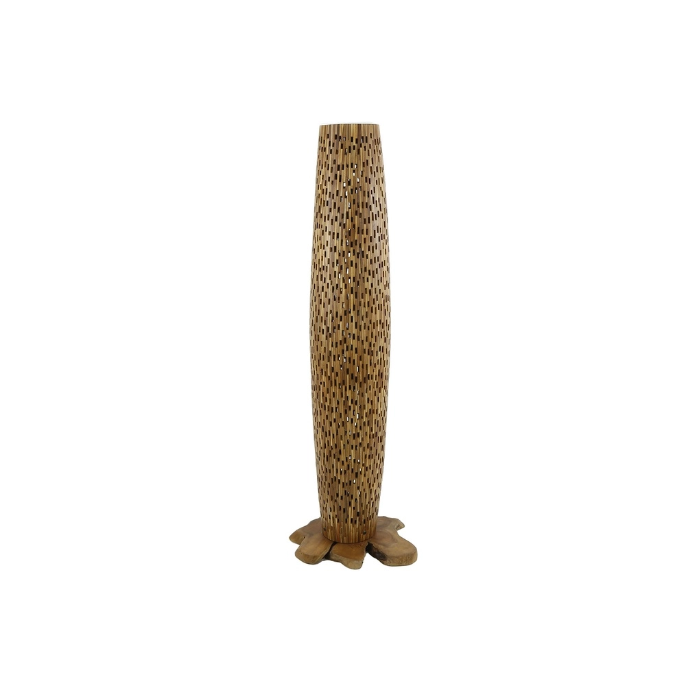 Houten vloerlamp Bars teak - 145cm - Ø 40cm Lyora 8716803512795