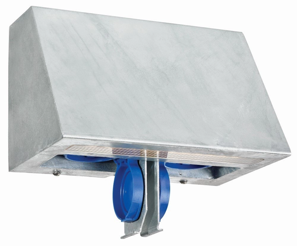 Buitenlamp Ski Plug met stopcontacten zinkgrijs Franssen 7042891390030