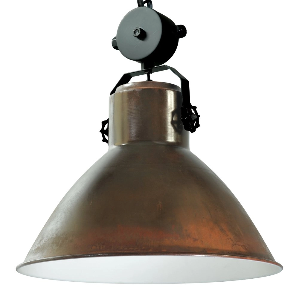 Landelijke industrie hanglamp Industria 44 Block koperbruin met zwart Landelijke industrie hanglamp Industria 44 Block koperbruin met zwart