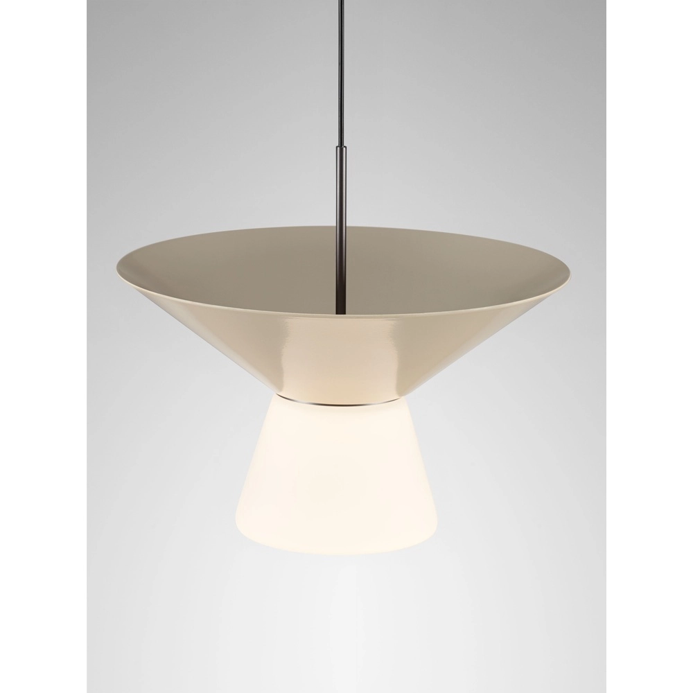 Design hanglamp Baris wit met grijs Ø 22cm