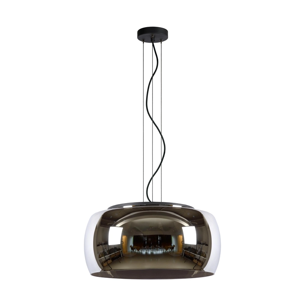 Design hanglamp Olivia Ø 50cm zwart met smoke glas