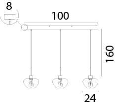 3-lichts hanglamp Genua zwart met goud glas Ø 24cm Masterlight 8718121356914