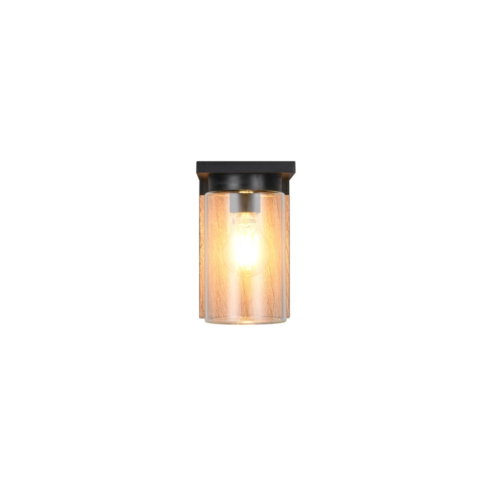 Wandlamp Ardila zwart met hout Trio 4017807603439