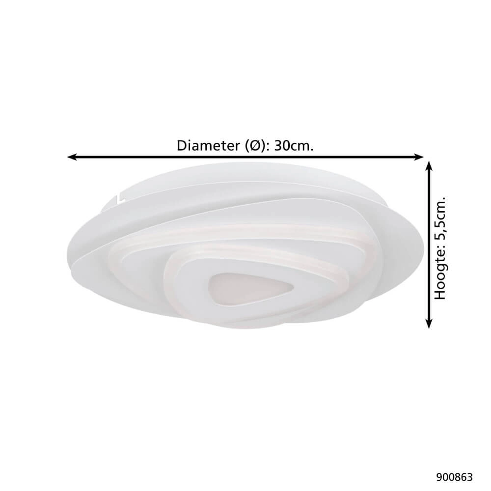 Witte led plafondlamp Palagiano Ø 30cm Eglo 9008606264087