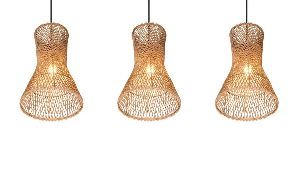 3-lichts hanglamp Bijou zwart met rotan Trio 4017807637298