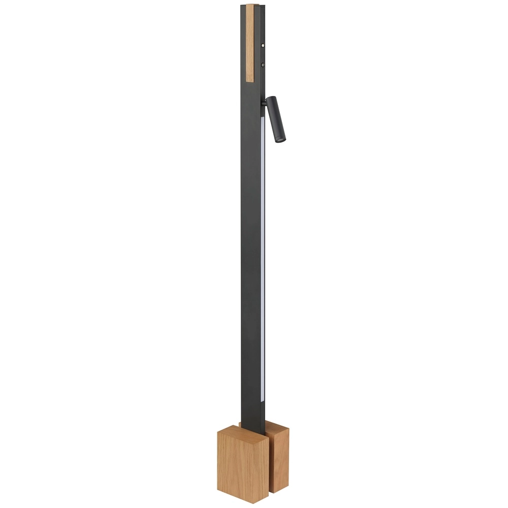 Design vloerlamp Streamline zwart met hout Brilliant 4004353463624