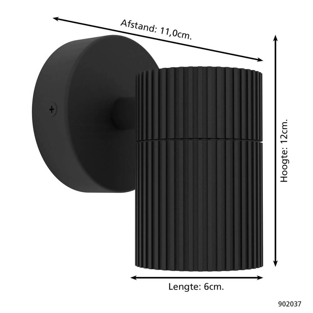 Opbouwspot Tomelloso down zwart Eglo 9008606355983