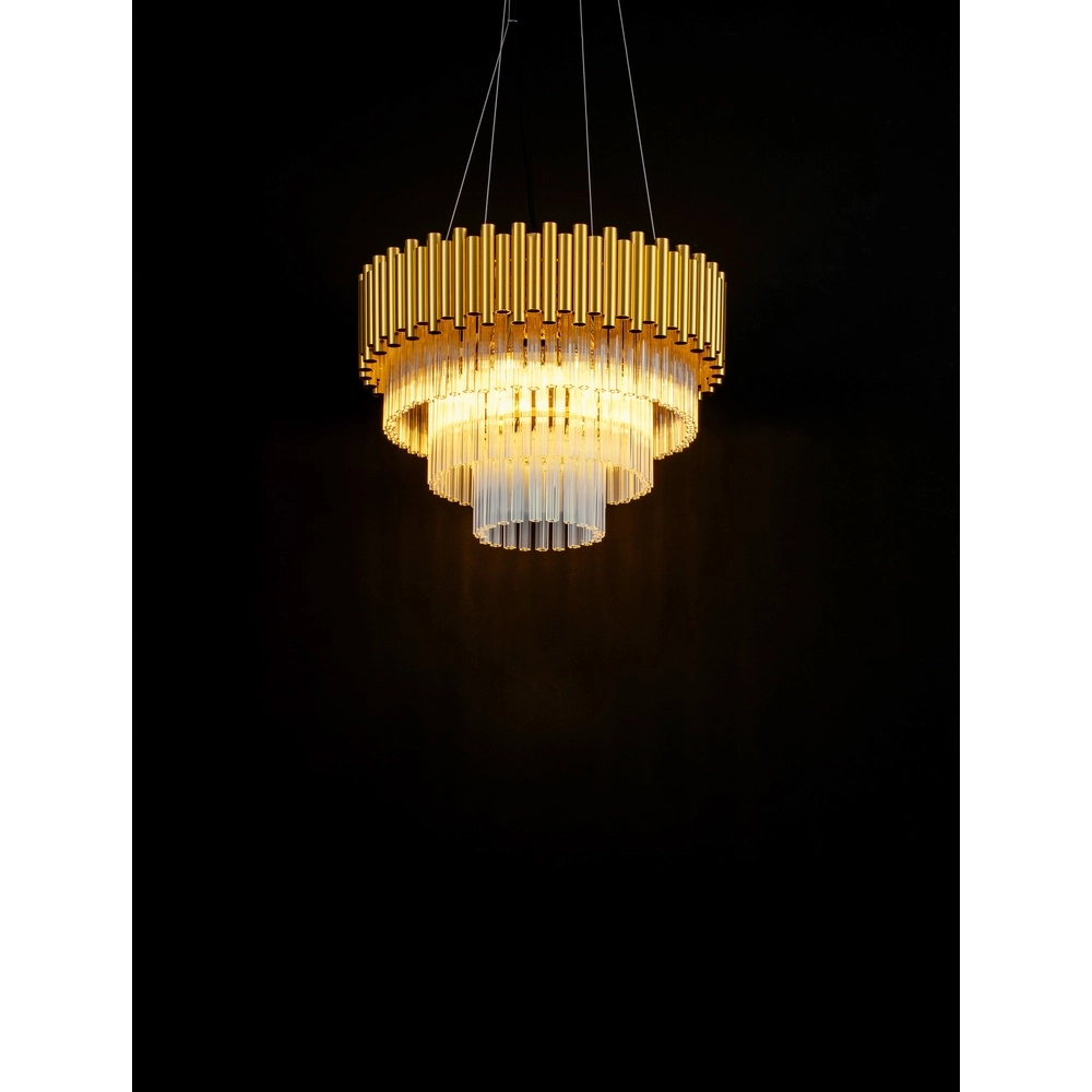 Hanglamp Magnolia goud met kristal Ø 50cm