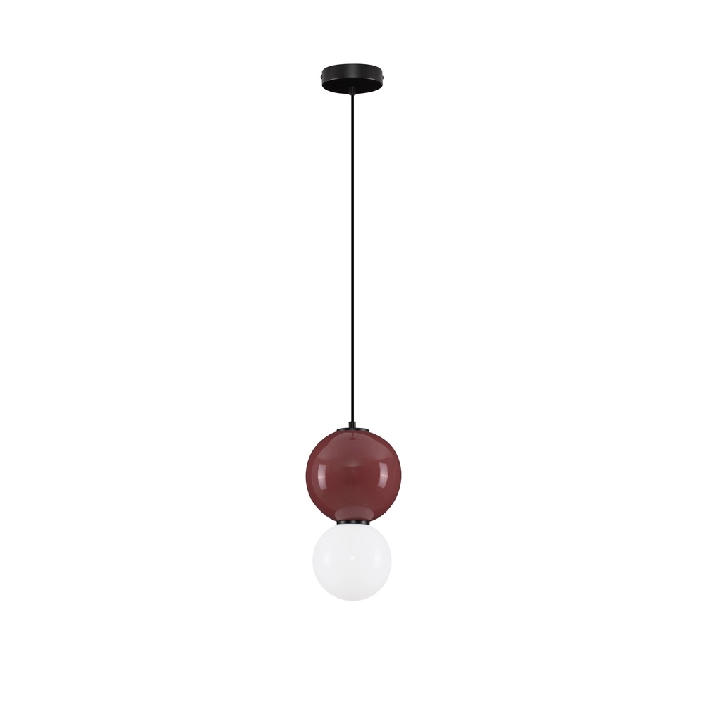 Hanglamp Noesis Ø 18cm bordeaux rood met wit