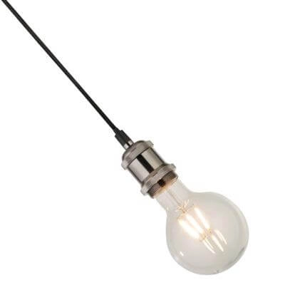 Landelijke pendel Suspi nikkel met zwart Searchlight 5053423140797