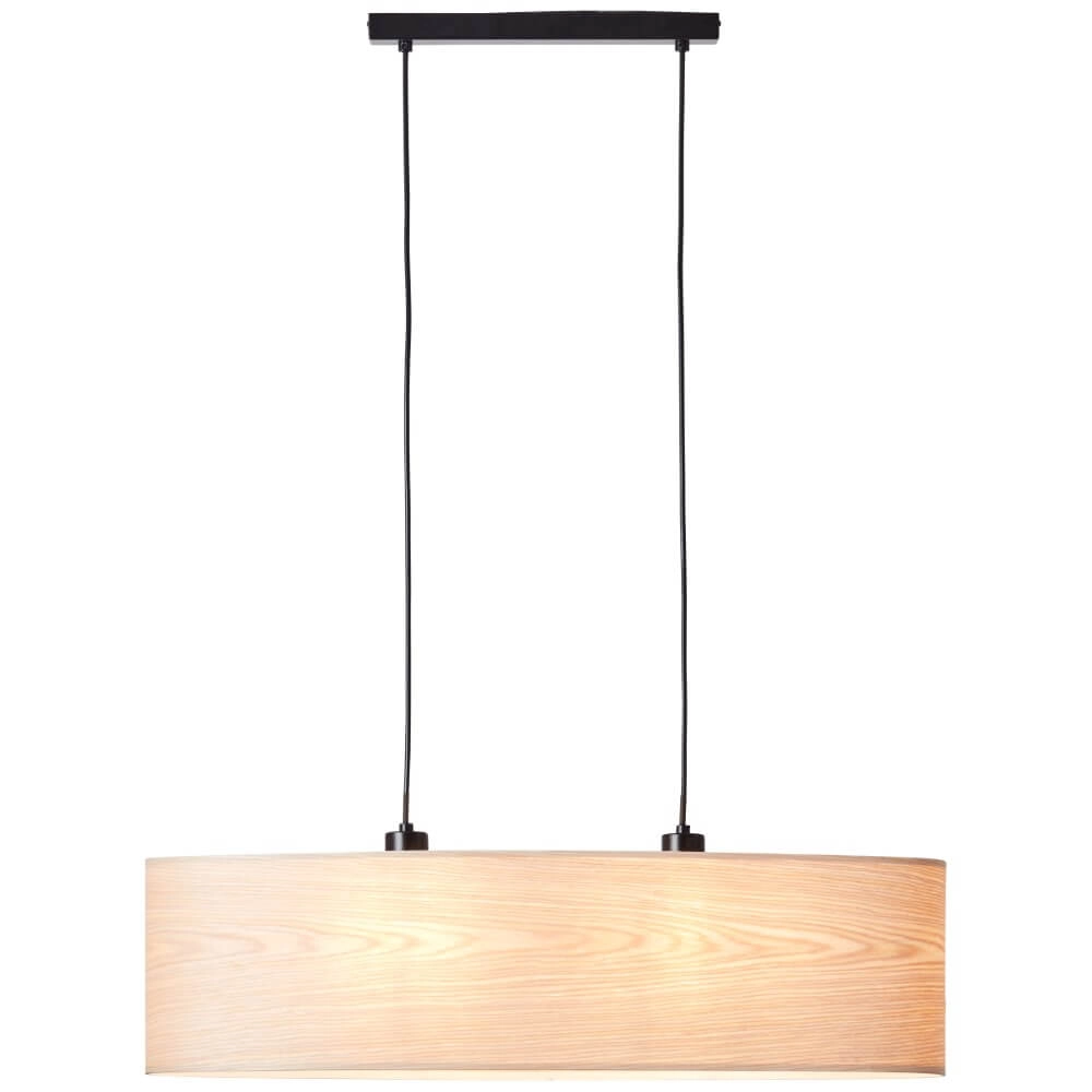 Hanglamp Oval Romm zwart met houtbruin Hanglamp Oval Romm zwart met houtbruin