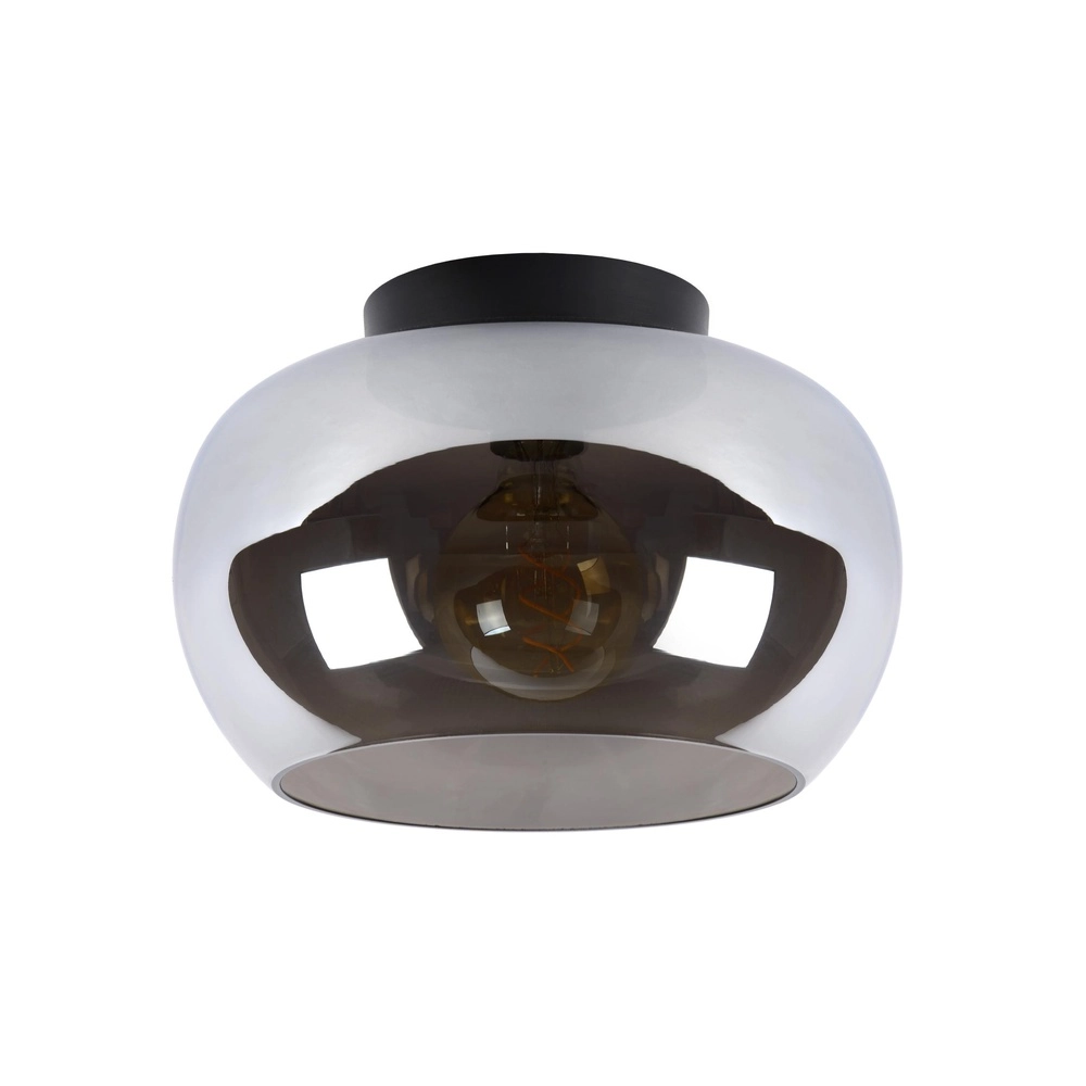 Plafondlamp Judi zwart met smoke glas