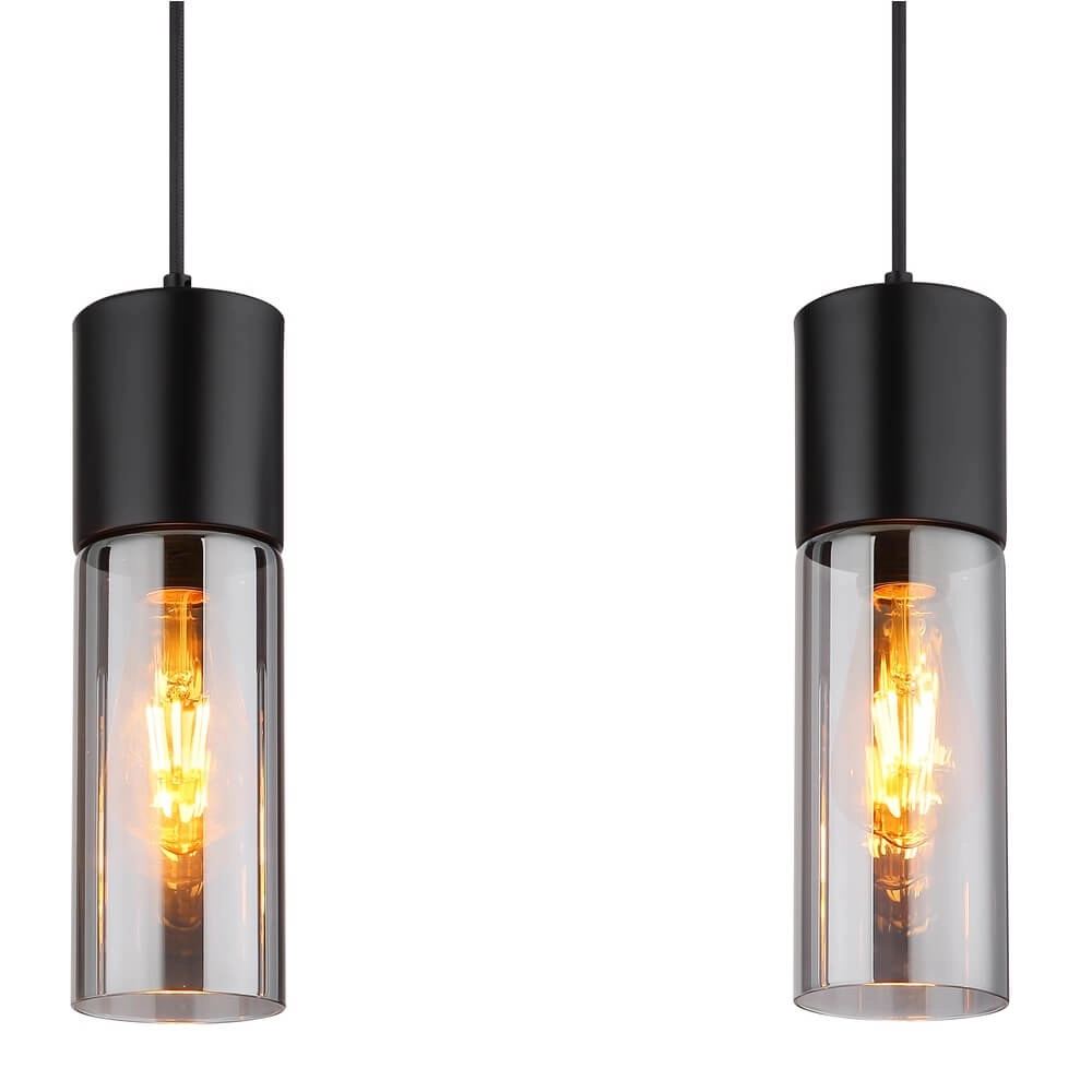 Strakke hanglamp Annika 3-lichts zwart Globo 9007371478170