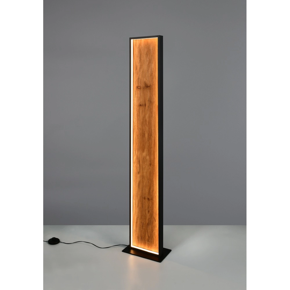 Design vloerlamp Kalea zwart met hout Trio 4017807661446