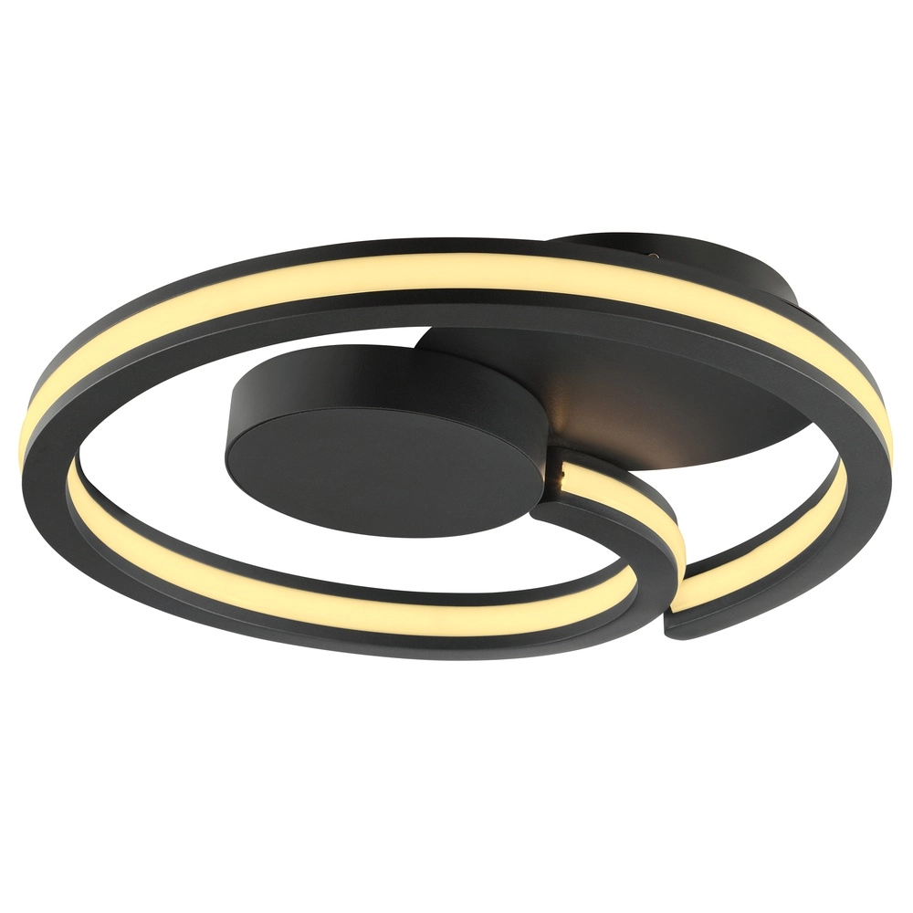 Zwarte plafondlamp Revola design Ø 40cm Brilliant 4004353477485