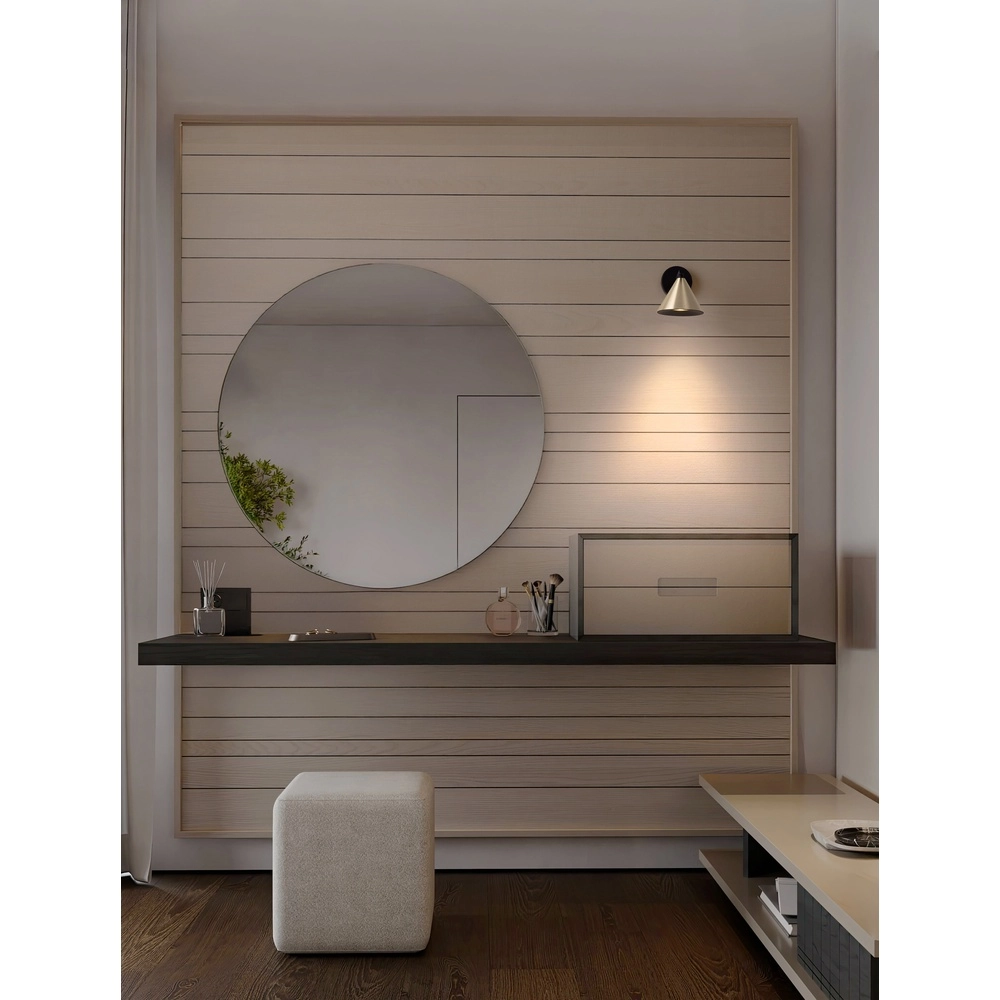 Wandlamp Conico enkel zwart met goud Lyora 5212017475374