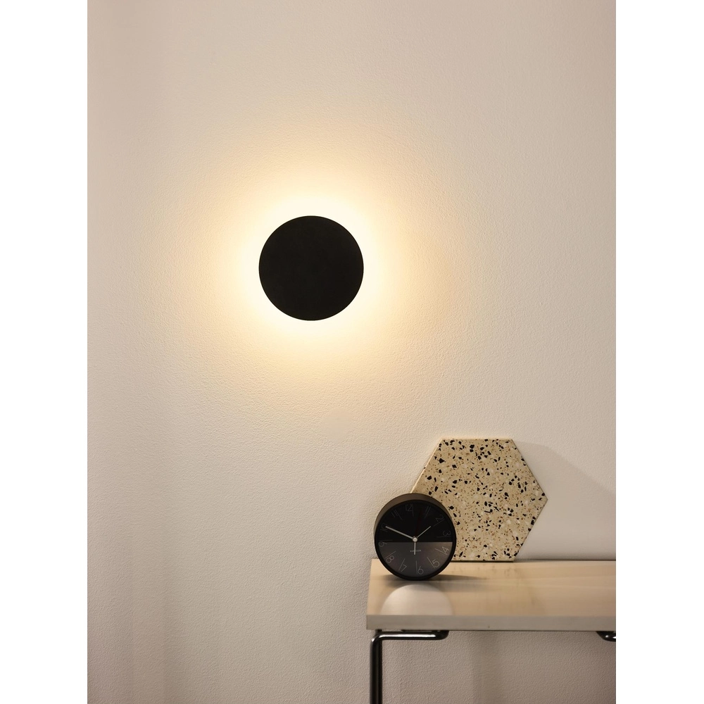 Design wandlamp Eklyps Led Ø 15cm zwart Lucide 5411212460684