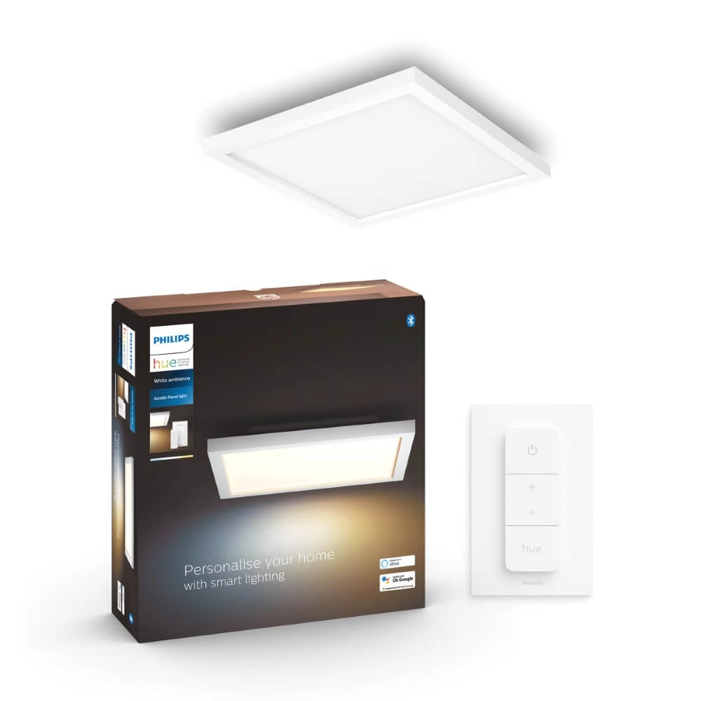 Vierkante plafondlamp Hue Aurelle - White Ambiance 30cm Wit Philips 8719514382626