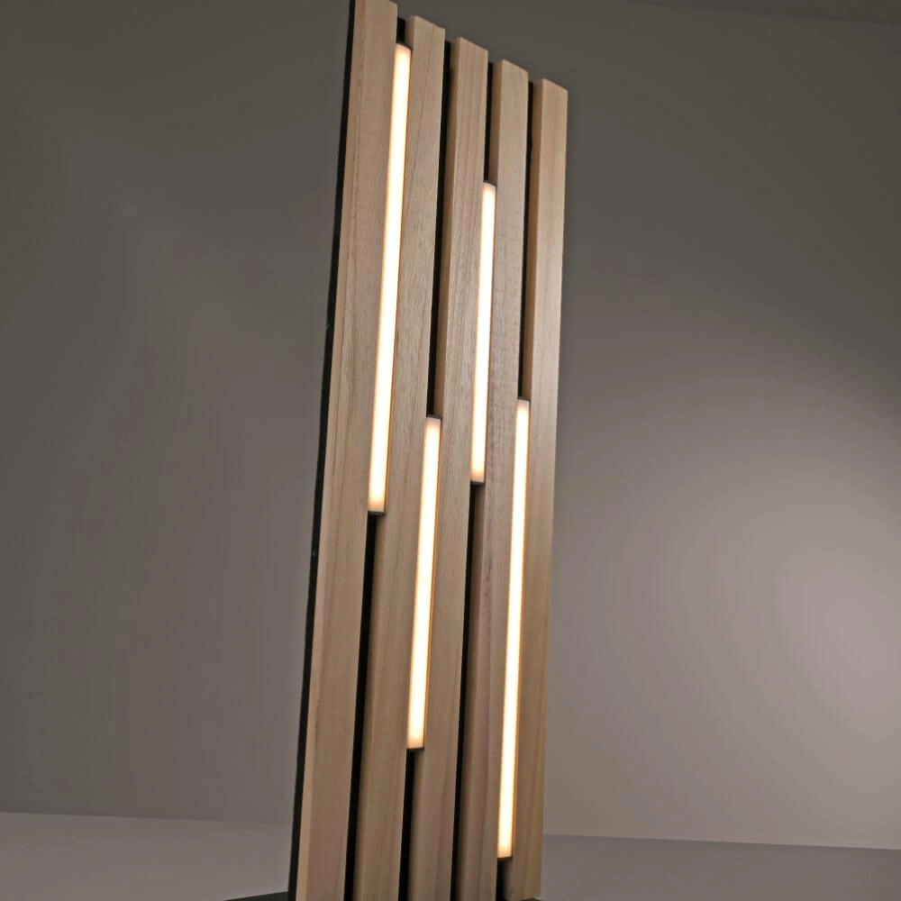 Design vloerlamp Q-Akustik hout Paul Neuhaus 4012248385401