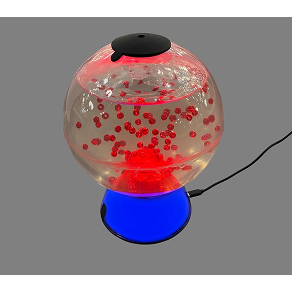 Tafellamp Akwario blauw met rookkleurig glas