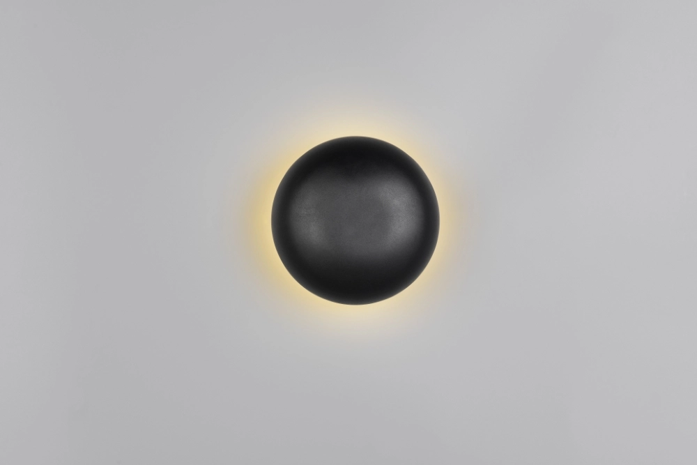 Zwarte wandlamp Davey Ø 15cm