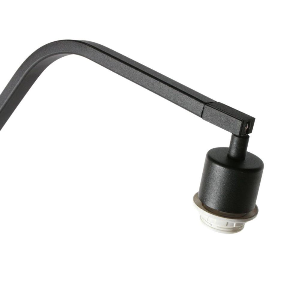 Zwarte vloerlamp Zig-Zag met witte kap Ø60cm Steinhauer 8712746185362