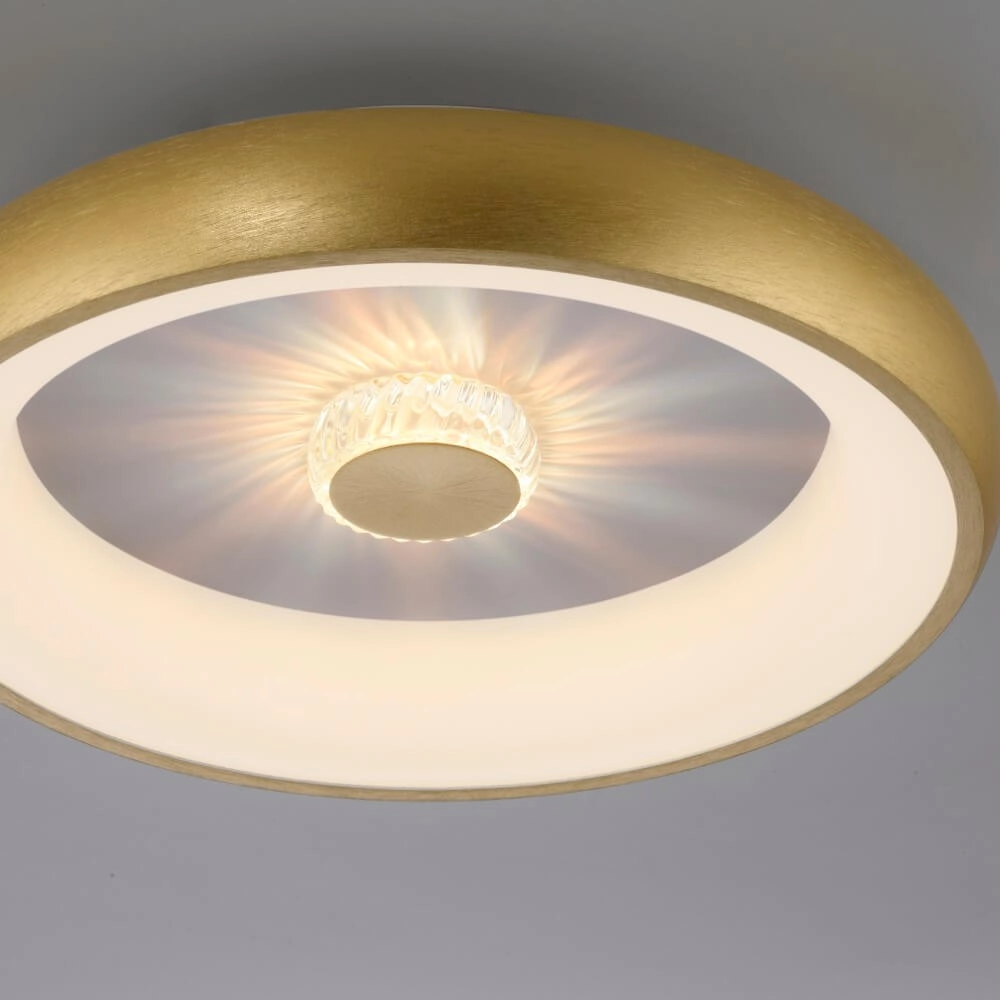 Ronde plafondlamp Vertigo messing Ø 46,5cm Just Light 4043689994716