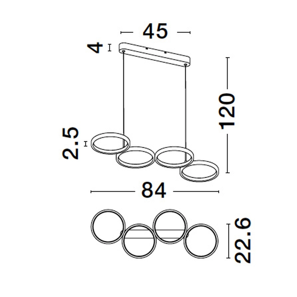 Moderne hanglamp Magnus goud 84cm Lyora 5212017433190