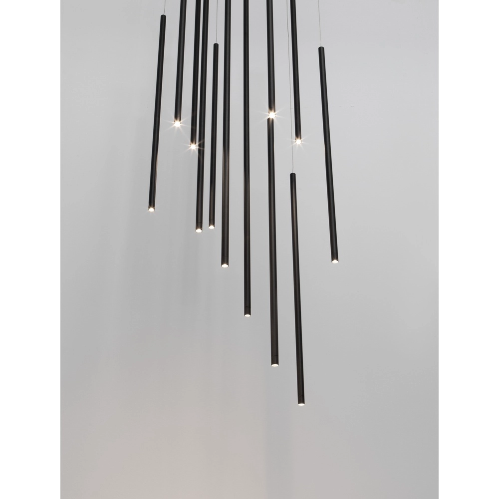 Design hanglamp Elettra 12-lichts zwart Lyora 5212017446060