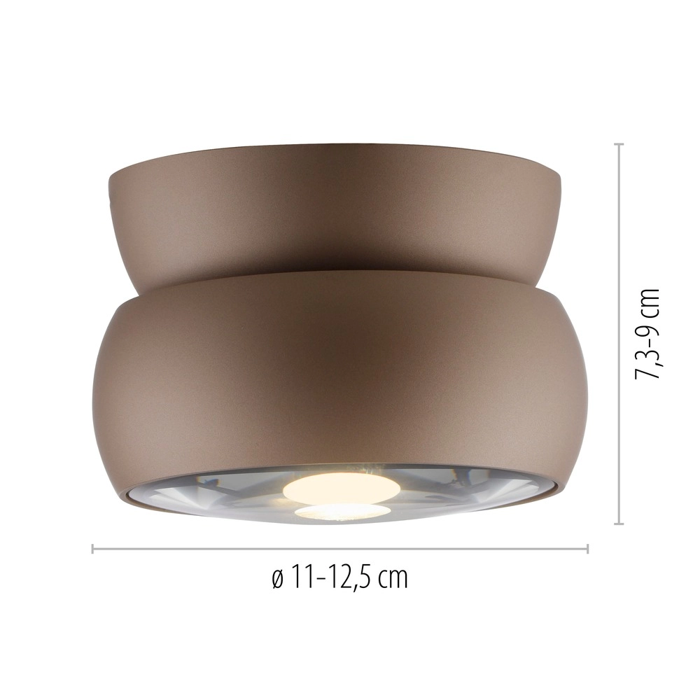 Bronce opbouwspot Pure Move Ø 11cm - Led Paul Neuhaus 4012248395752