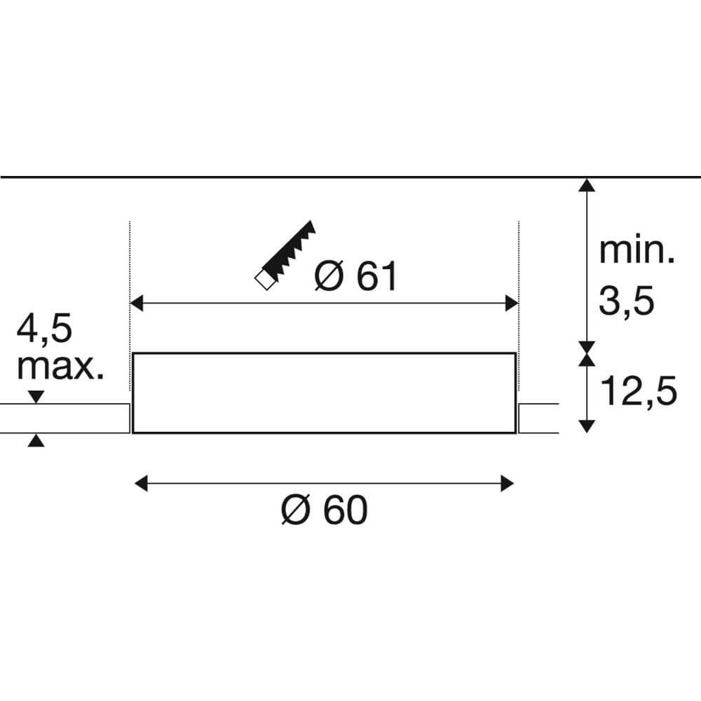 Inbouw plafondlamp Medo 60 wit Ø 60cm SLV 4024163297653