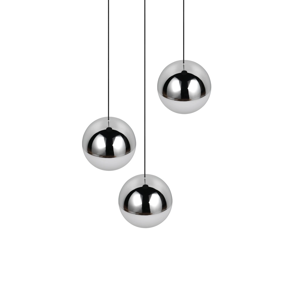 3-lichts hanglamp Senta rond chroom Trio 4017807685824
